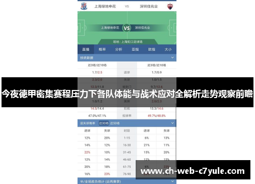 今夜德甲密集赛程压力下各队体能与战术应对全解析走势观察前瞻